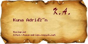 Kuna Adrián névjegykártya